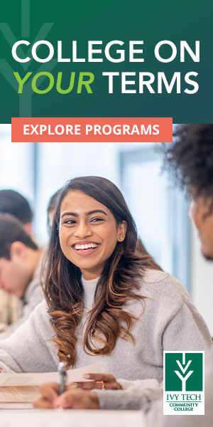 Vertical banner featuring a smiling young woman in a classroom setting, engaging in discussion with peers. The text \\\\\\\\\\\\\\\\\\\\\\\\\\\\\\\\\\\\\\\\\\\\\\\\\\\\\\\\\\\\\\\'COLLEGE ON YOUR TERMS - EXPLORE PROGRAMS\\\\\\\\\\\\\\\\\\\\\\\\\\\\\\\\\\\\\\\\\\\\\\\\\\\\\\\\\\\\\\\' is prominently displayed, alongside the Ivy Tech Community College logo.